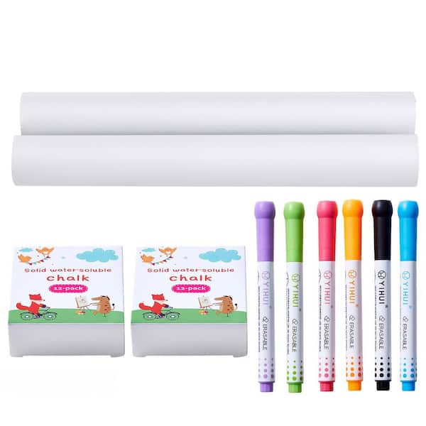 Easel Accessory Set, 32Pcs Kid's Art Easel Painting Kit Including Chalks, Dry-Erase Markers & Paper Rolls, Supplies Set