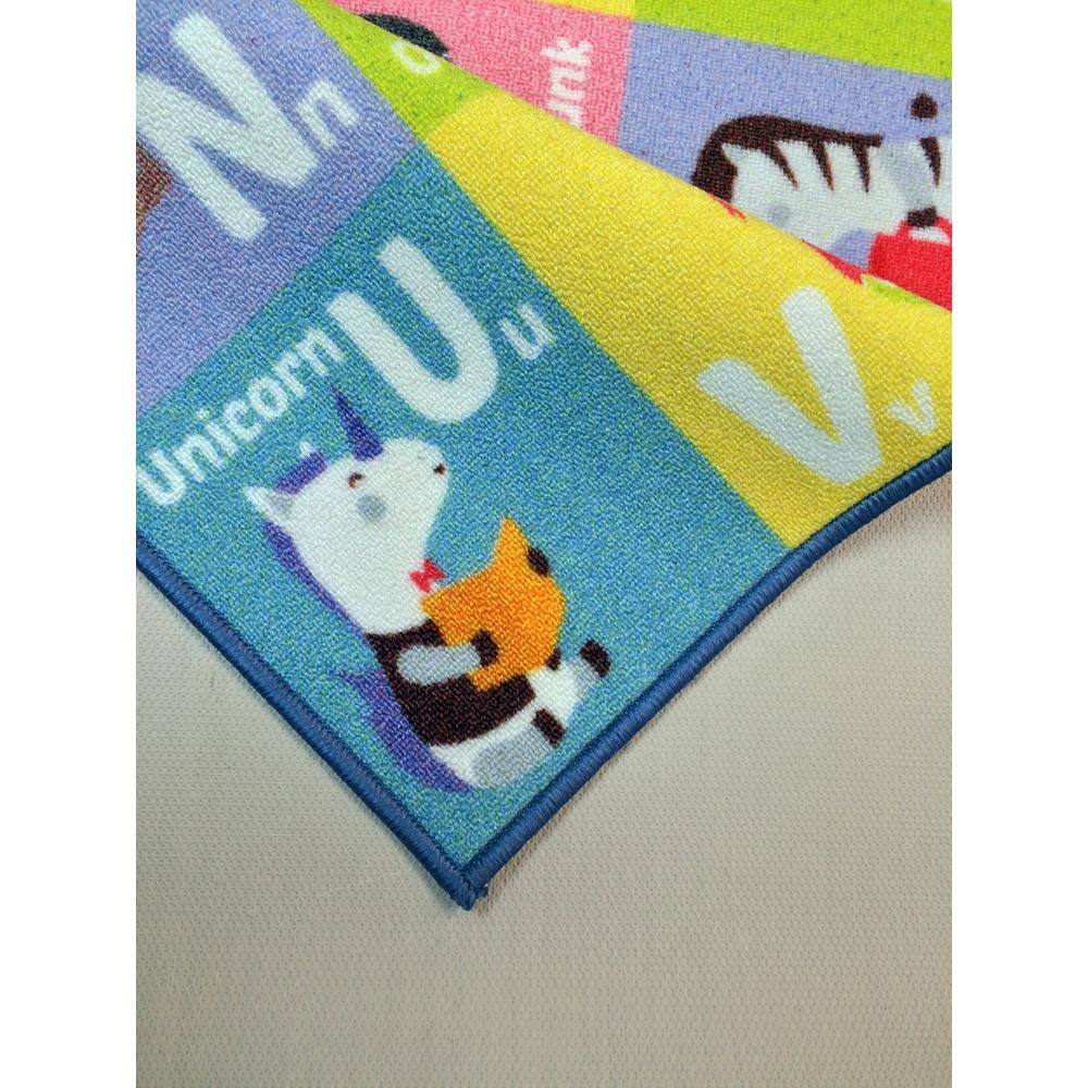 Colorful ABC Alphabet Animal Educational Kids Rug, 3' 3" x 4' 11"