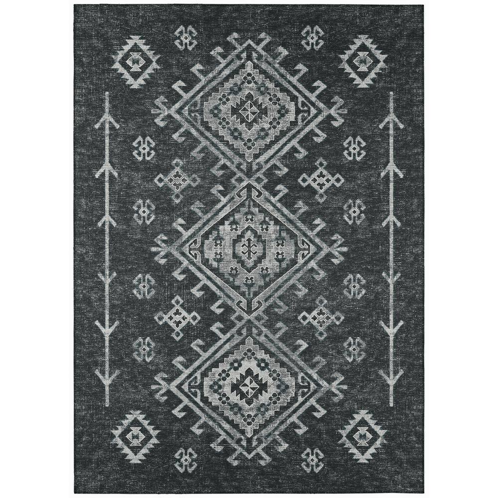 Bravado Grey 3 ft. x 5 ft. Geometric Indoor/Outdoor Washable Area Rug