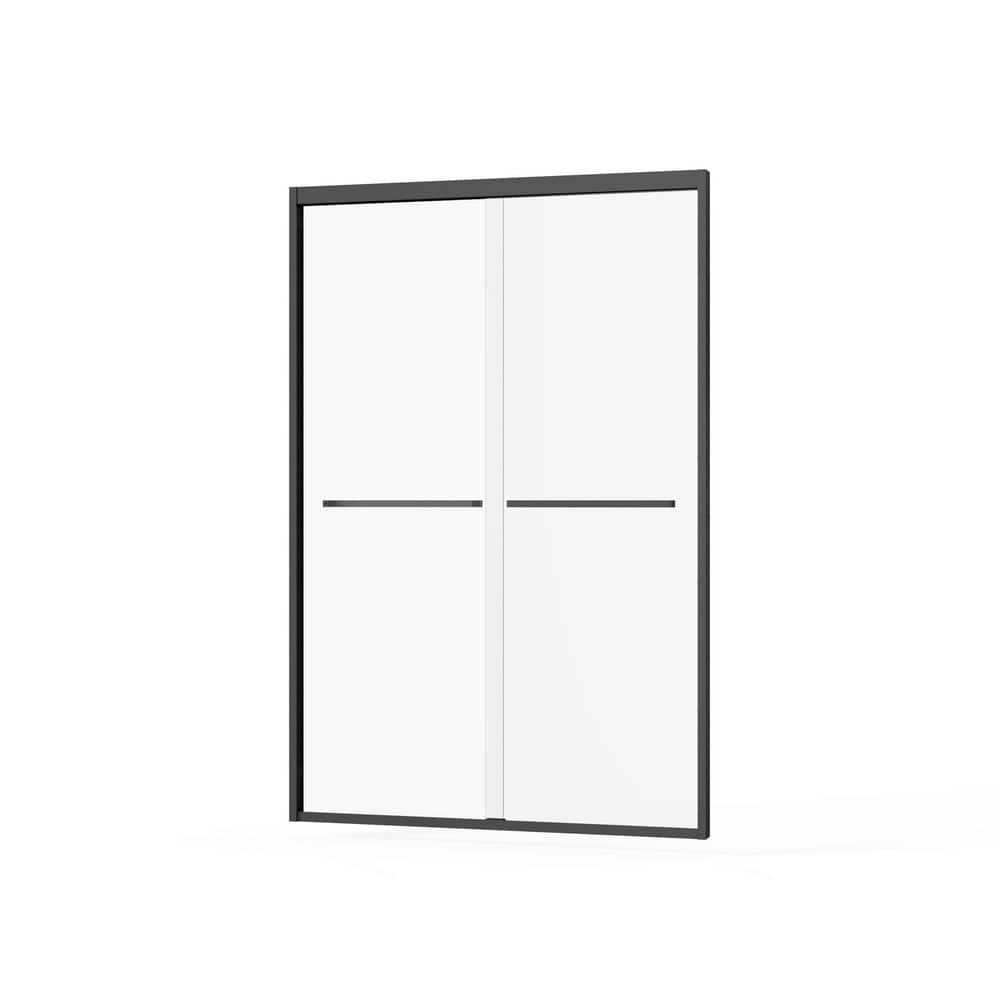 48 in. W x 72 in. H Sliding Framed Shower Door in Black Finish with Clear Glass price history on PriceWatchPro