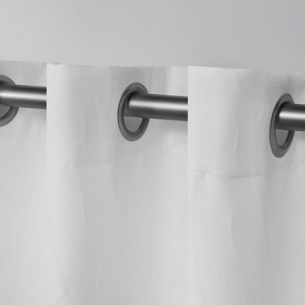 Forest Hill Winter White Nature Woven Room Darkening Grommet Top Curtain, 52 in. W x 96 in. L (Set of 2)