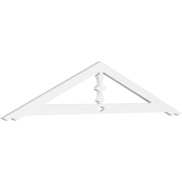 Ekena Millwork 1 in. x 60 in. x 12-1/2 in. (5/12) Pitch Artisan Gable Pediment Architectural Grade PVC Moulding