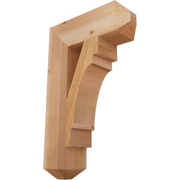 Ekena Millwork 5.5 in. x 32 in. x 20 in. Western Red Cedar Merced Craftsman Smooth Bracket