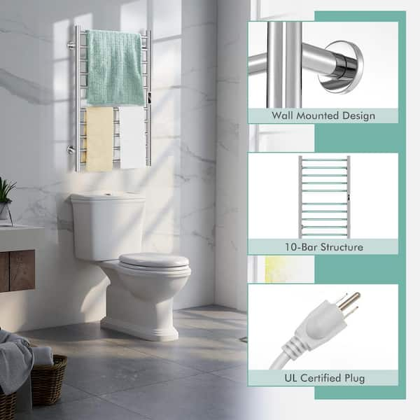 Stainless Wall Mounted Expandable Clothes Drying Towel Rack - Costway