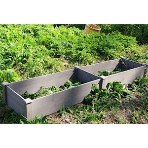 96 in. L x 28 in. W x 10 in. H Cedar Wood Outdoor Large Long Raised Garden Bed Kit, Planter Box, Tool-Free Assembly