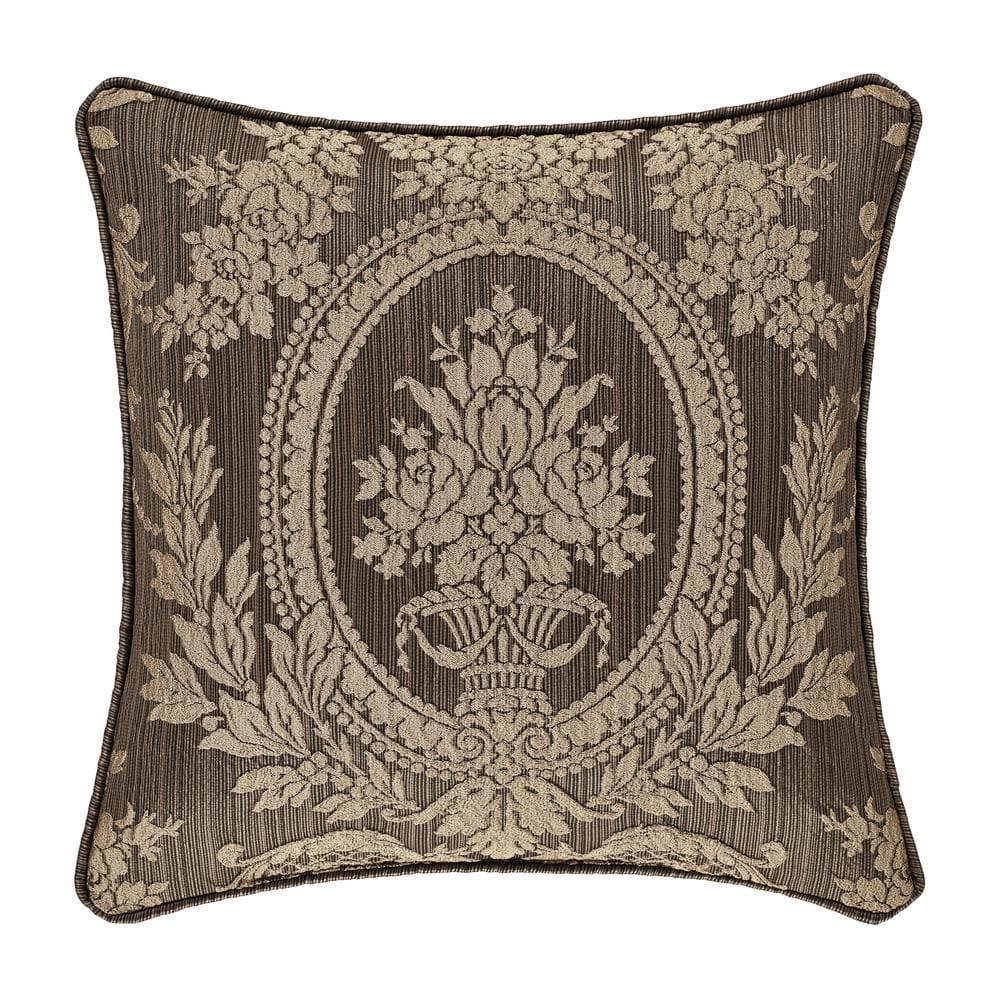 Mink Floral Medallion 18" Square Decorative Throw Pillow