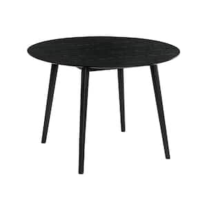 Arcadia 42 in. Round Black Wood 4-Seat Dining Table