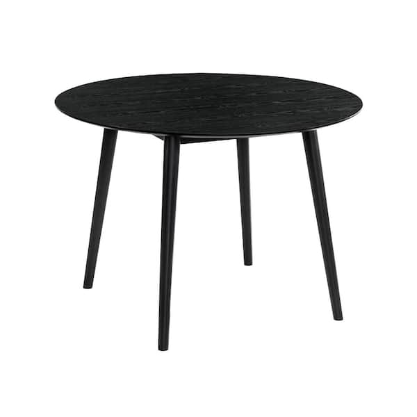 Armen Living Arcadia 42 in. Round Black Wood 4-Seat Dining Table