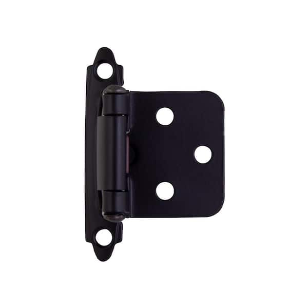 Design House 10-Pair Face Frame Full Overlay Self-Closing Matte Black Cabinet Hinge (20-Pieces)