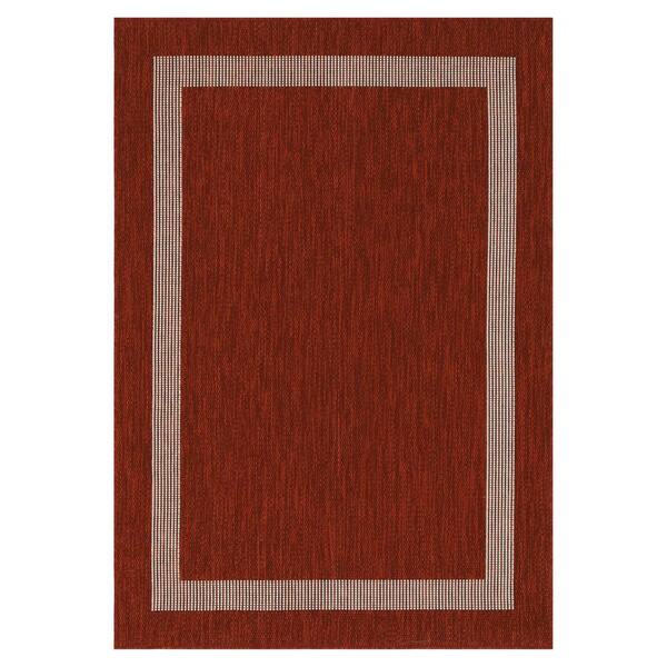 PLAYA RUG Azelia Red and Ivory 4 ft. x 6 ft. Indoor/Outdoor Area Rug