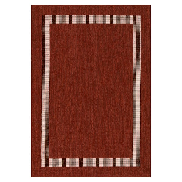 Azelia  Red and Ivory 9 ft. x 12 ft. Indoor/Outdoor Area Rug