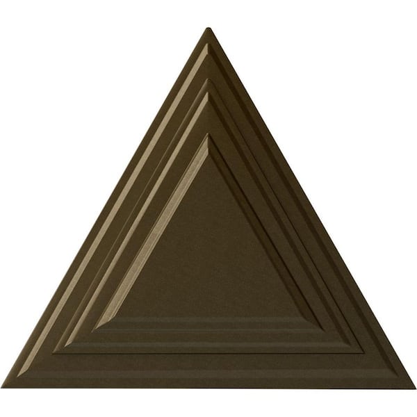 Ekena Millwork 19" W x 16-5/8" H x 1-1/8" Triangle Urethane Ceiling Medallion, Brass