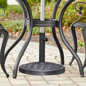 17.5 lbs. ROUND RESIN Patio Umbrella Base in BLACK