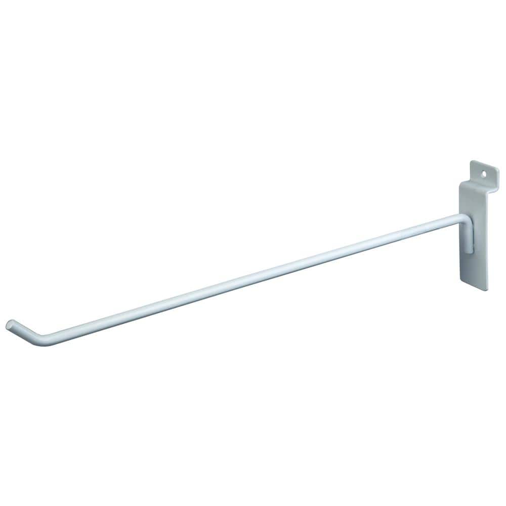 12 in. White Deluxe Hook for Slatwall (Pack of 96)