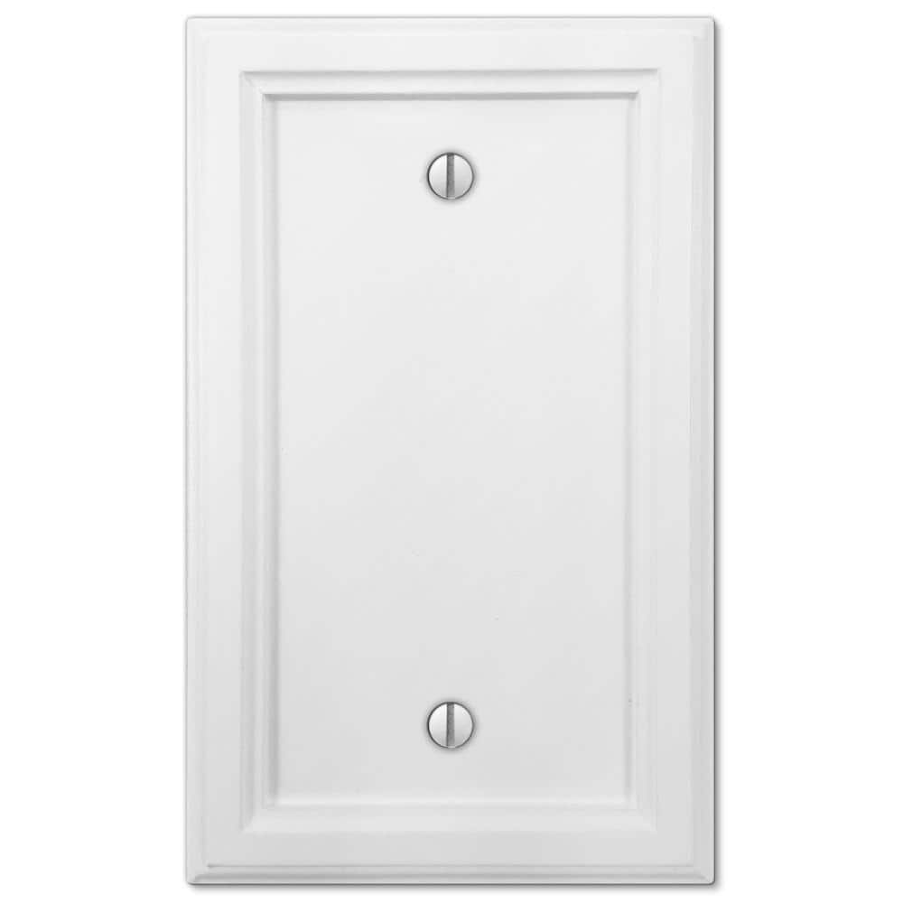 Elly White Composite Single Blank Wall Plate
