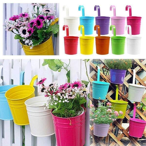 Hanging Planters for Plants Railing Flower Pots,Home Gardening Set of 5 