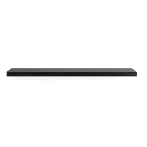 48 in. W x 8.1 in. D Black Solid Wood Wall-Mounted Floating Decorative Wall Shelf with Invisible Bracket