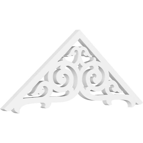Ekena Millwork 1 in. x 36 in. x 13-1/2 in. (9/12) Pitch Athens Gable Pediment Architectural Grade PVC Moulding