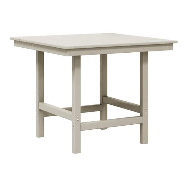 WESTIN OUTDOOR Shoreside Outdoor All Weather Plastic 36 in. Square Patio Dining Table in Sand