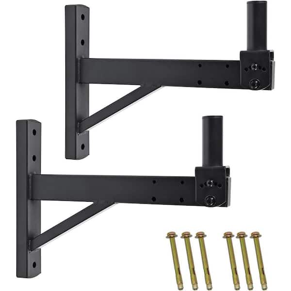 2-Pack DX-319 Speaker Wall Mounts-Heavy-Duty Brackets for Professional Audio and PA Speakers, Holds Up to 100lbs. Black