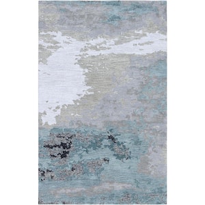 E1682 Blue 5 ft. x 8 ft. Hand Tufted Modern Wool and Viscose Area Rug