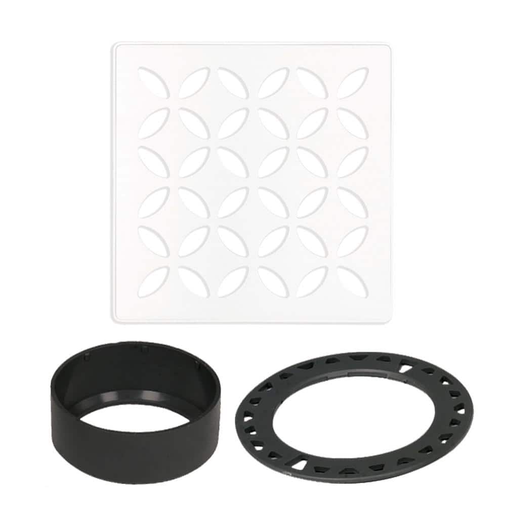 Kerdi-Drain 4 in. Matte White Floral Drain Grate price history on PriceWatchPro