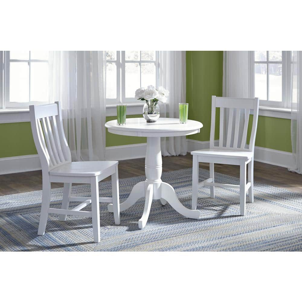 Small white round table best sale and chairs