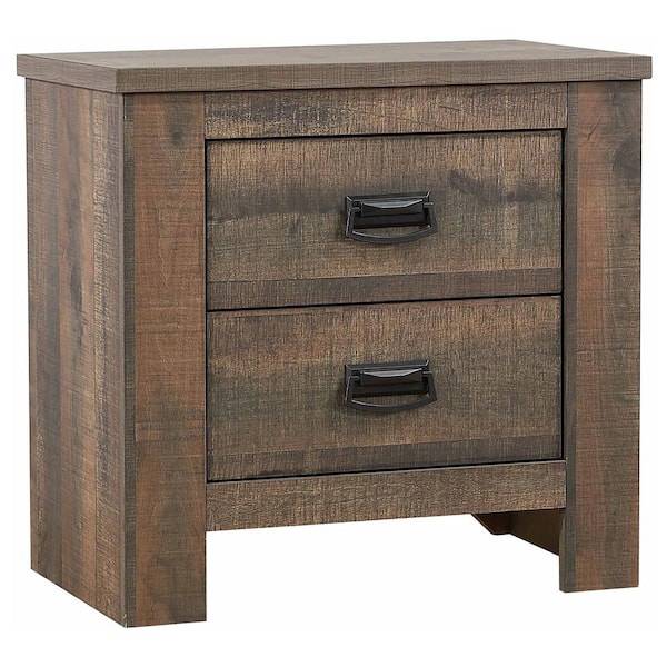 Coaster Frederick Weathered Oak 2-Drawer Nightstand 222962 - The Home Depot