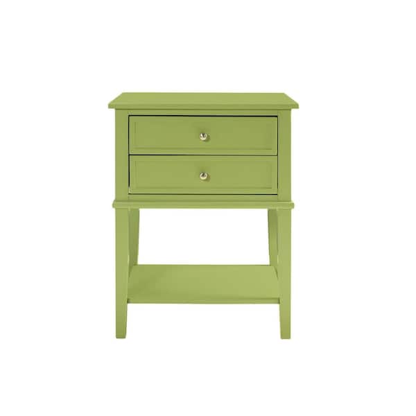 Ameriwood Queensbury Green Accent Table with 2-Drawers