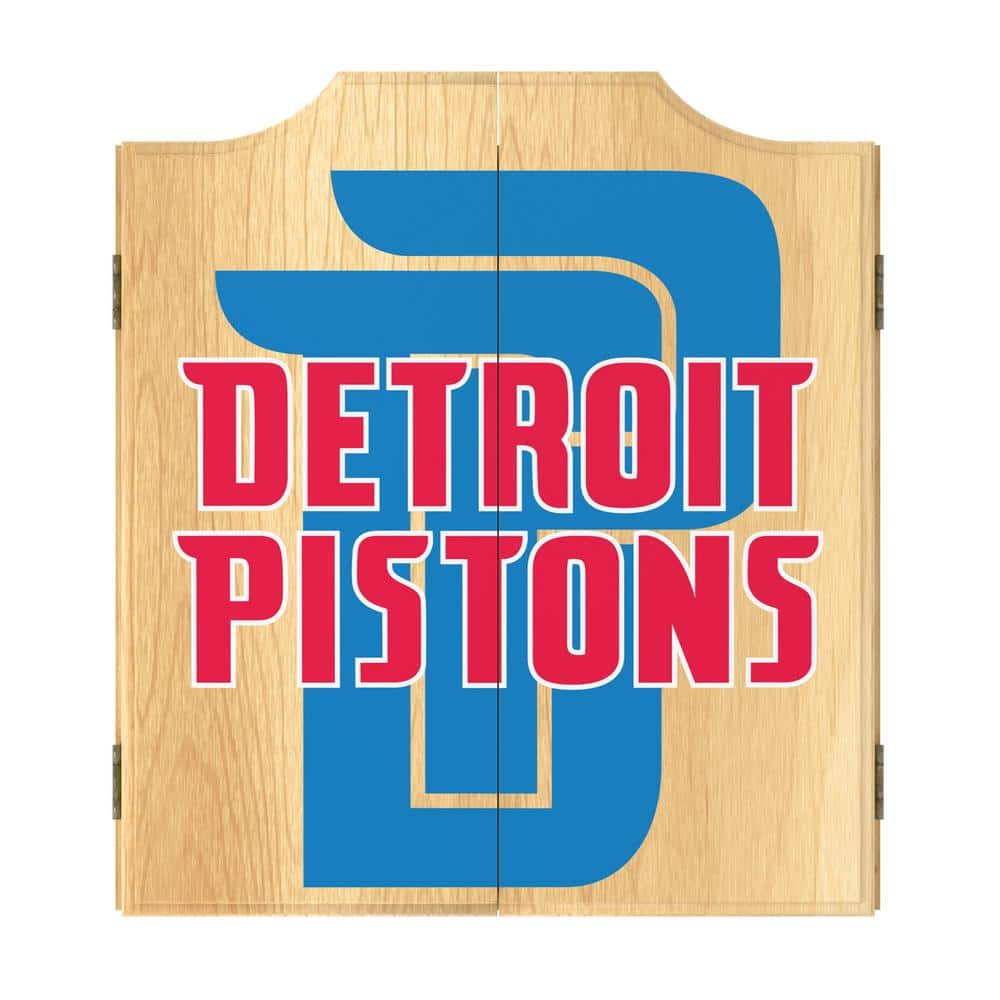 Detroit Pistons Fade 20.5 in. Dart Board with Cabinet, Darts and Scoreboard
