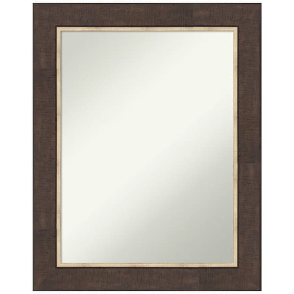 Amanti Art Lined Bronze 23 in. W x 29 in. H Non-Beveled Bathroom Wall Mirror in Bronze