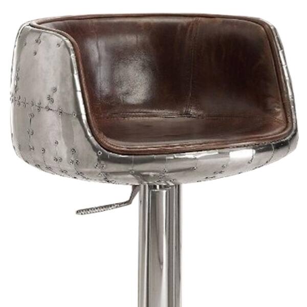 Silver Adjustable Stool With Swivel, Comfy Adjustable Bar Stools
