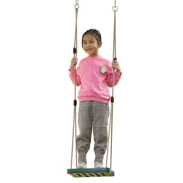 PLAYBERG Adjustable Plastic Standing Swing, Outdoor Kids Playground Stand Up Swing, Green