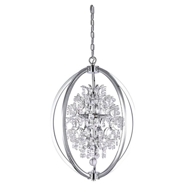 Unbranded Wesley I 4-Light Chrome Island Chandelier