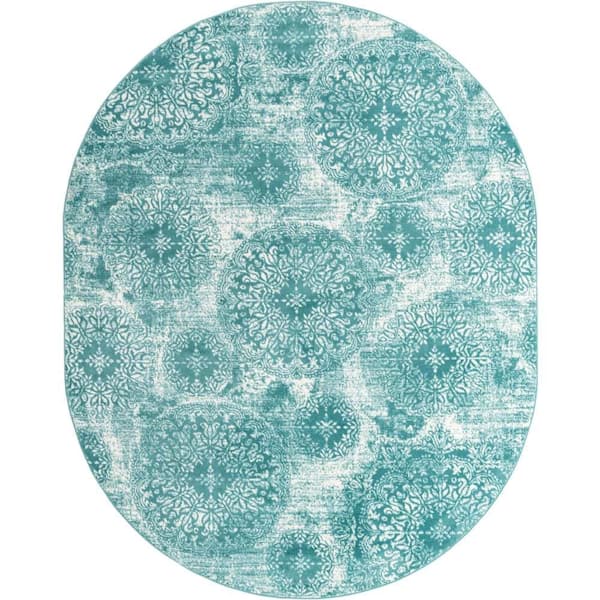 Unique Loom Sofia Grand Turquoise 7 ft. 10 in. x 10 ft. Area Rug
