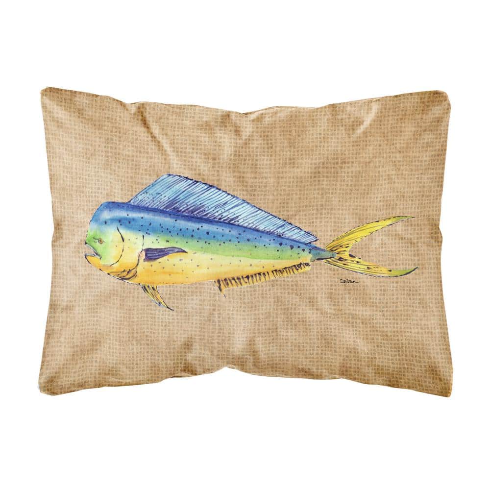 12 in. x 16 in. Multi-Color Lumbar Outdoor Throw Pillow Dolphin Mahi price history on PriceWatchPro