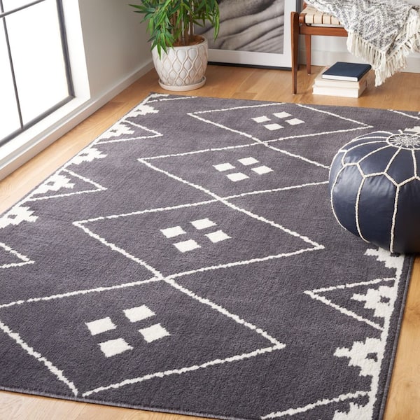Pyramid 5 ft. x 8 ft. Charcoal/Ivory Tribal Area Rug