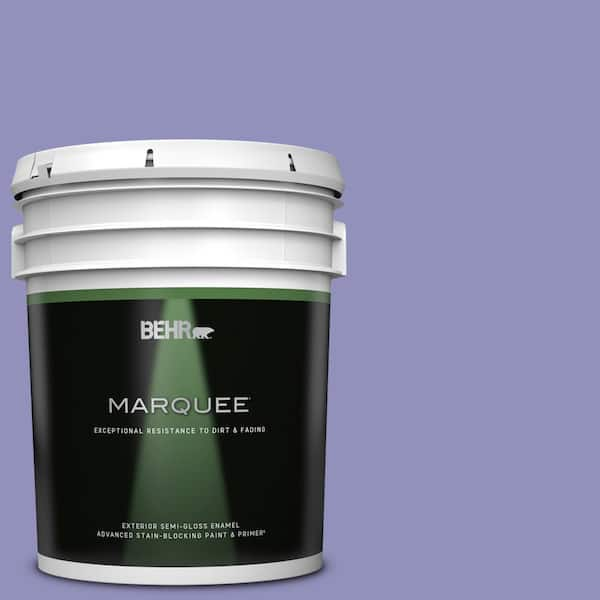 BEHR MARQUEE 5 gal. #PPU16-05 Lily of the Nile Semi-Gloss Enamel Exterior Paint & Primer