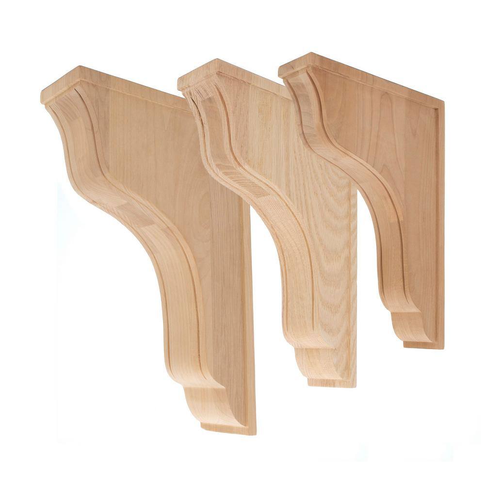 12 in x 2.5 in Unfinished Alder Wood Corbel