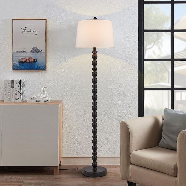 KAWOTI 60 in. Oil Rubbed Bronze Standard Floor Lamp with White