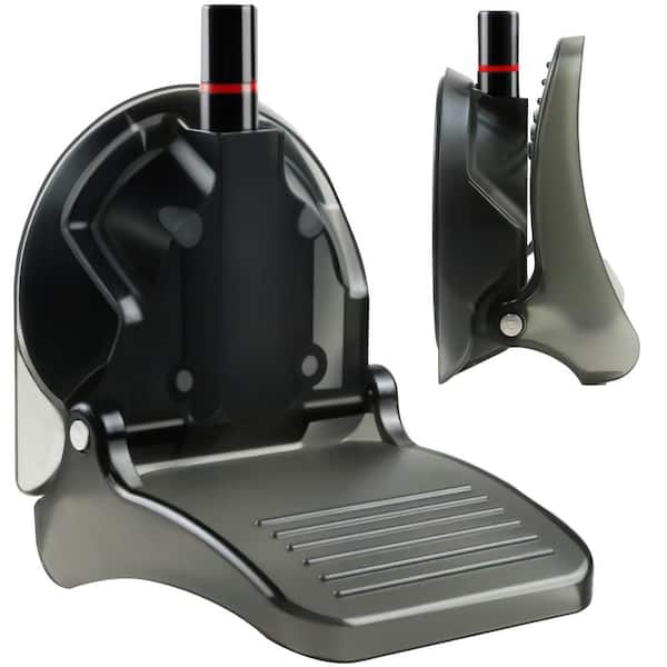 Black Shower Foot Rest with No Drilling Powerful Suction Cup, Foldable Shower Step, Anti-Slip Shower Pedal