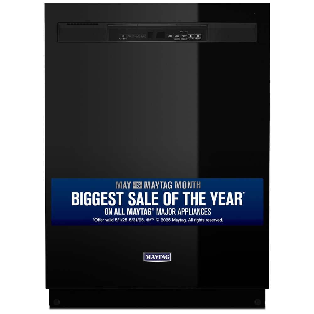 24 in. Black Front Control Built-In Tall Tub Dishwasher with Stainless Steel Tub and Dual Power Filtration, 50 dBA