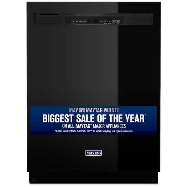 24 in. Black Front Control Built-In Tall Tub Dishwasher with Stainless Steel Tub and Dual Power Filtration, 50 dBA