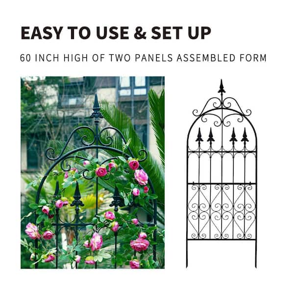 60 in. x 21.7 in. 5 ft. Metal Iron Wire Vine Flower Trellis
