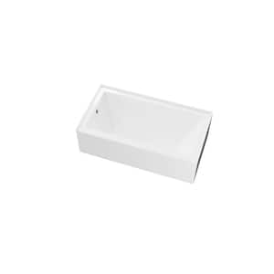Swiss 54 in. x 29.9 in. Rectangular Non-Whirlpool Bathtub with Left Drain in White