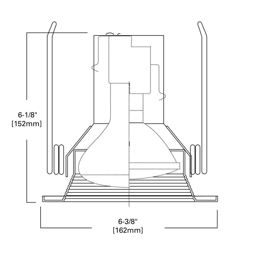5-Inch White Aluminum Recessed Lighting Baffle Trim