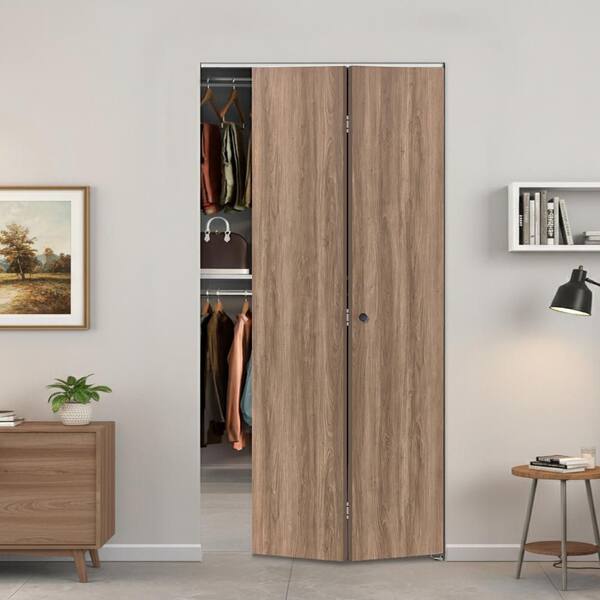 CALHOME 36 in. x 82 in. x 3/4 in. Solid Core Light Walnut