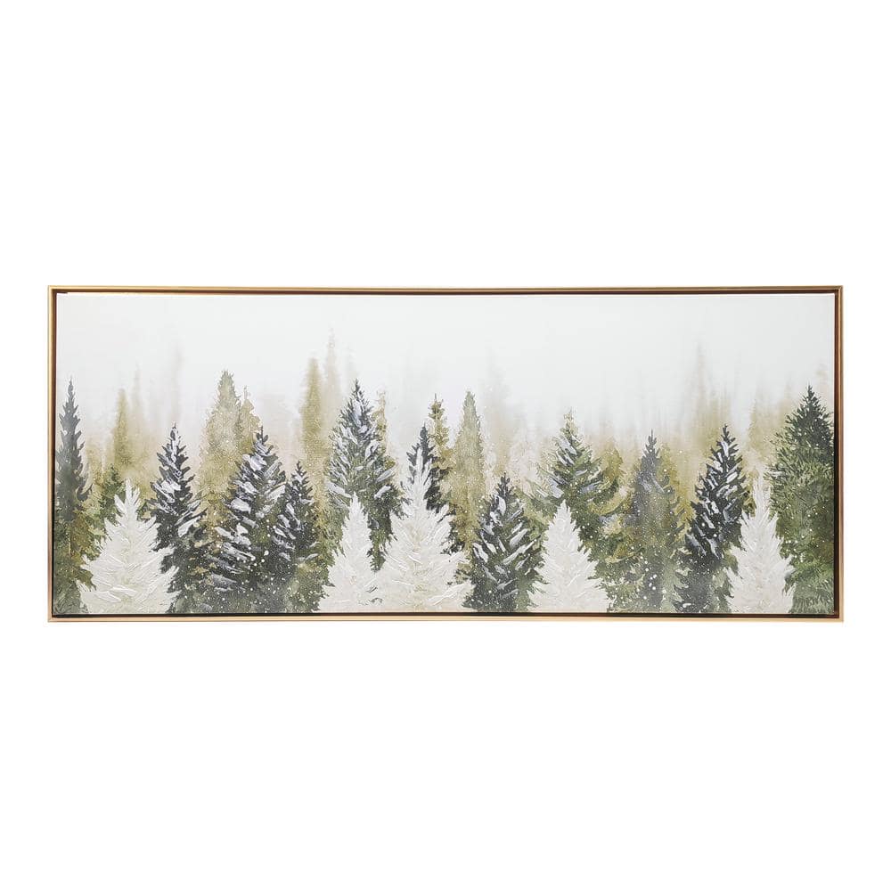 Christmas Tree Forest Framed Giclee Nature Art Print 19 in. x 45 in.