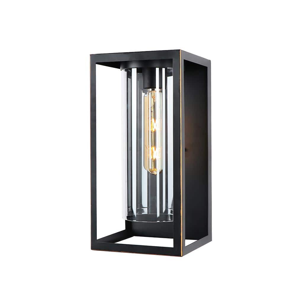 Coleen Black Outdoor Hardwired Lantern Sconce with Incandescent