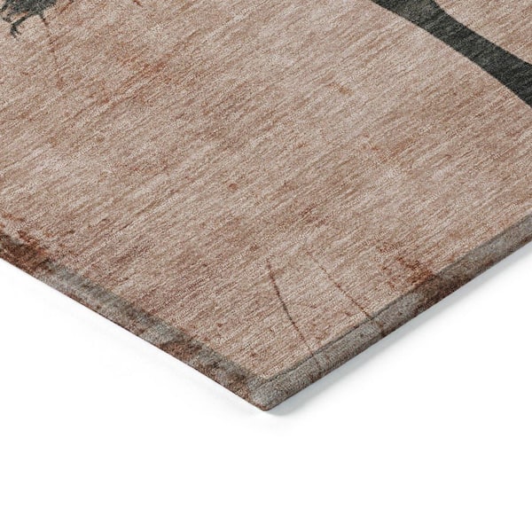 Chantille Machine Washable Indoor/Outdoor Abstract ACN1717 Paprika 2 ft. 3 in. x 7 ft. 6 in. Area Rug